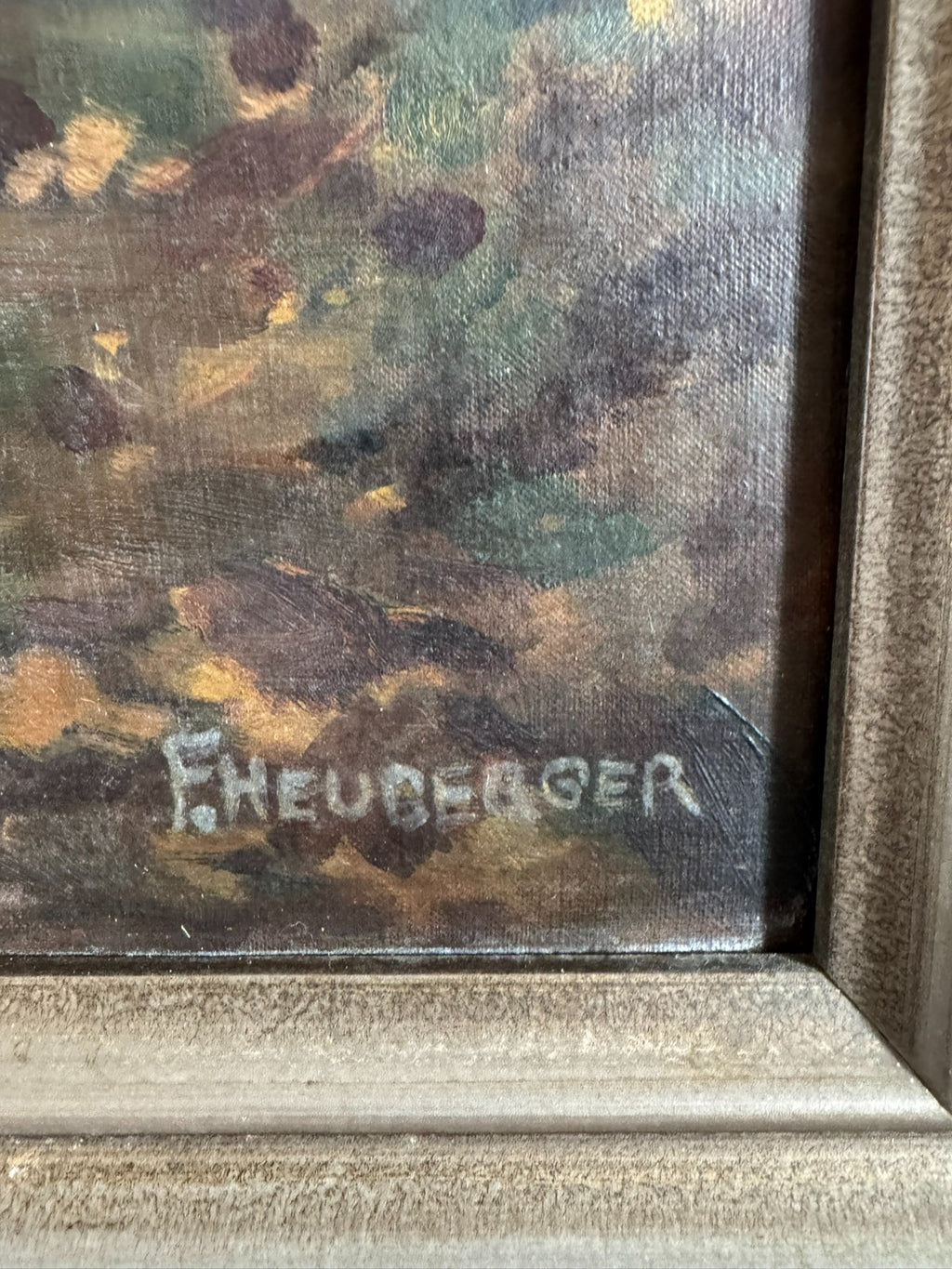 Ölgemälde Sumpf Landschaft signiert F. Heuberger