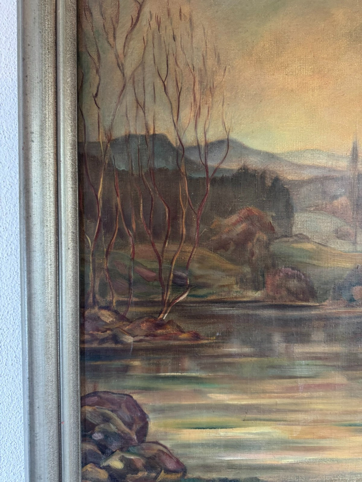 Ölgemälde Sumpf Landschaft signiert F. Heuberger