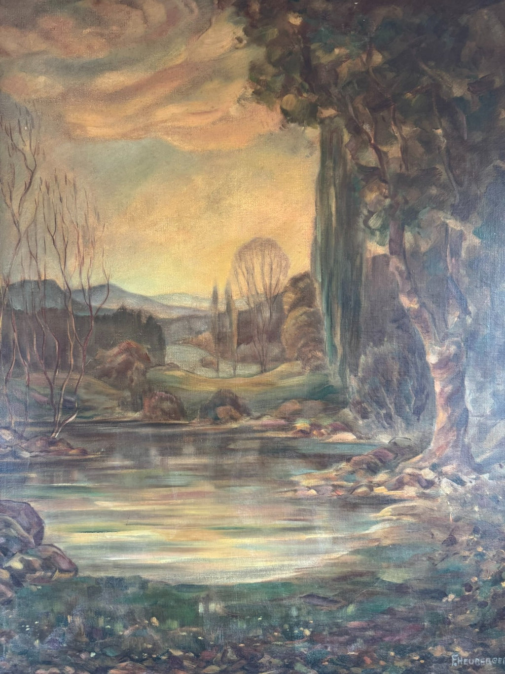 ÖLGEMÄLDE SUMPF LANDSCHAFT SIGNIERT F. HEUBERGER