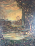 ÖLGEMÄLDE SUMPF LANDSCHAFT SIGNIERT F. HEUBERGER