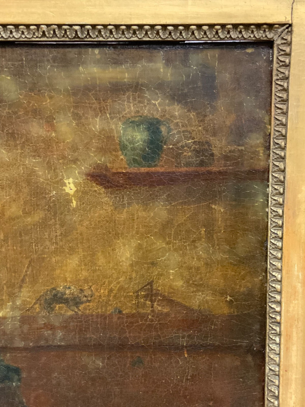 Antikes Barock Gemälde Ölgemälde 18 tes Jhdt Personen der Arztbesuch