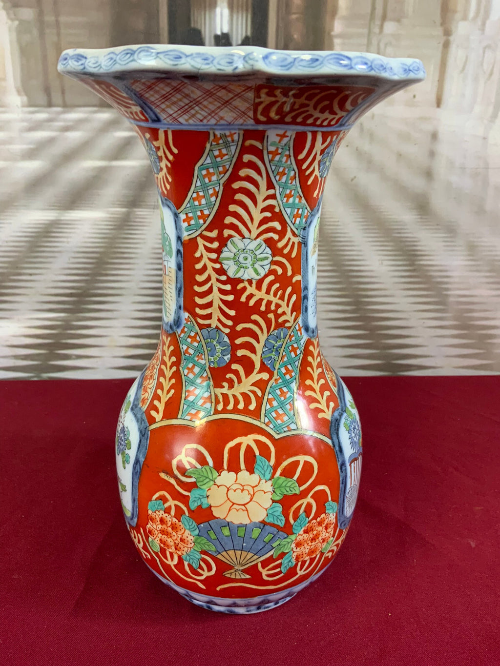3x Prunkvase Set Porzellan Vasen Imari Stil Top Zustand