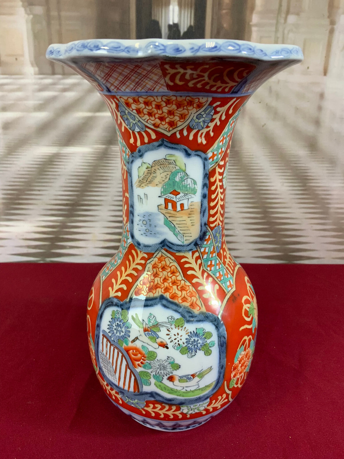 3x Prunkvase Set Porzellan Vasen Imari Stil Top Zustand
