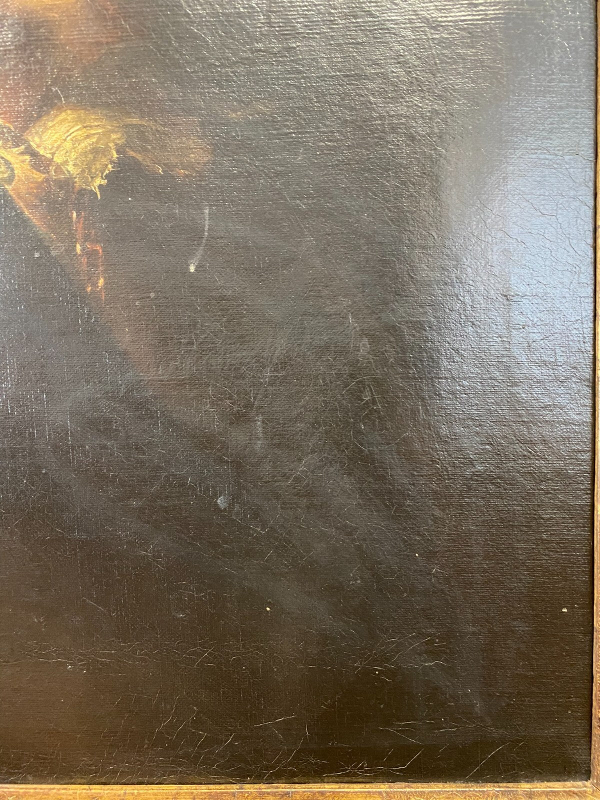 Antikes Ölgemälde um 1900 Selbstportrait nach Peter Paul Rubens Mann mit Hut