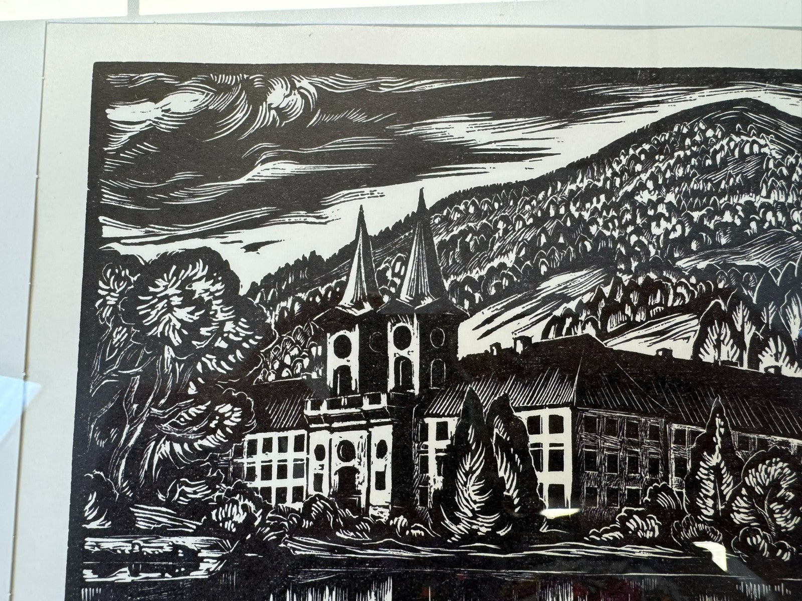 Sepp Mohr (1899-1981) Holzschnitt Schloss Tegernsee