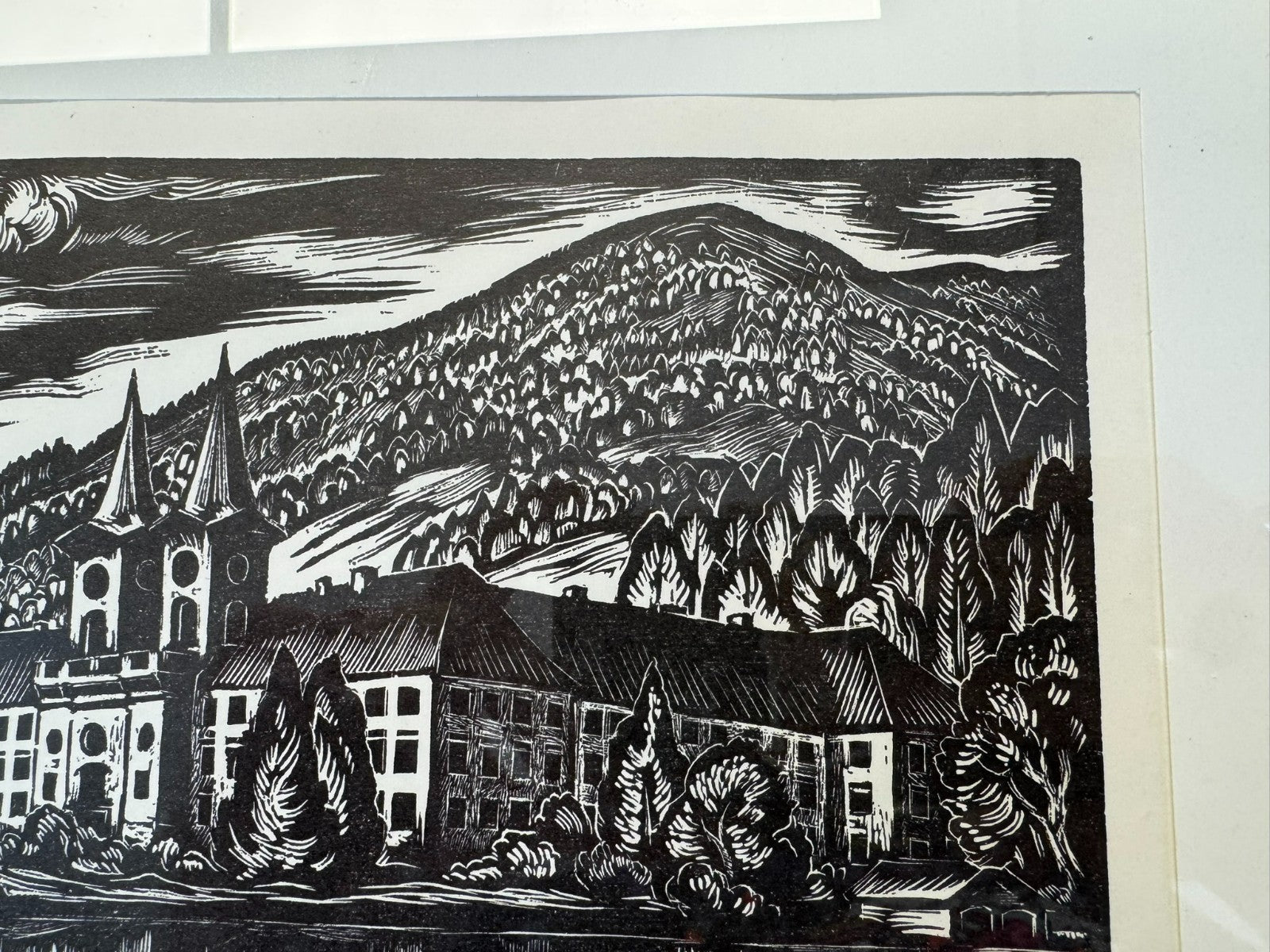 Sepp Mohr (1899-1981) Holzschnitt Schloss Tegernsee