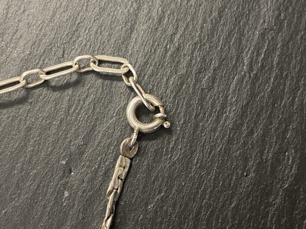 Halskette Kette 925 Sterling Silber Achat Cabochon 27,67g Jeunesse