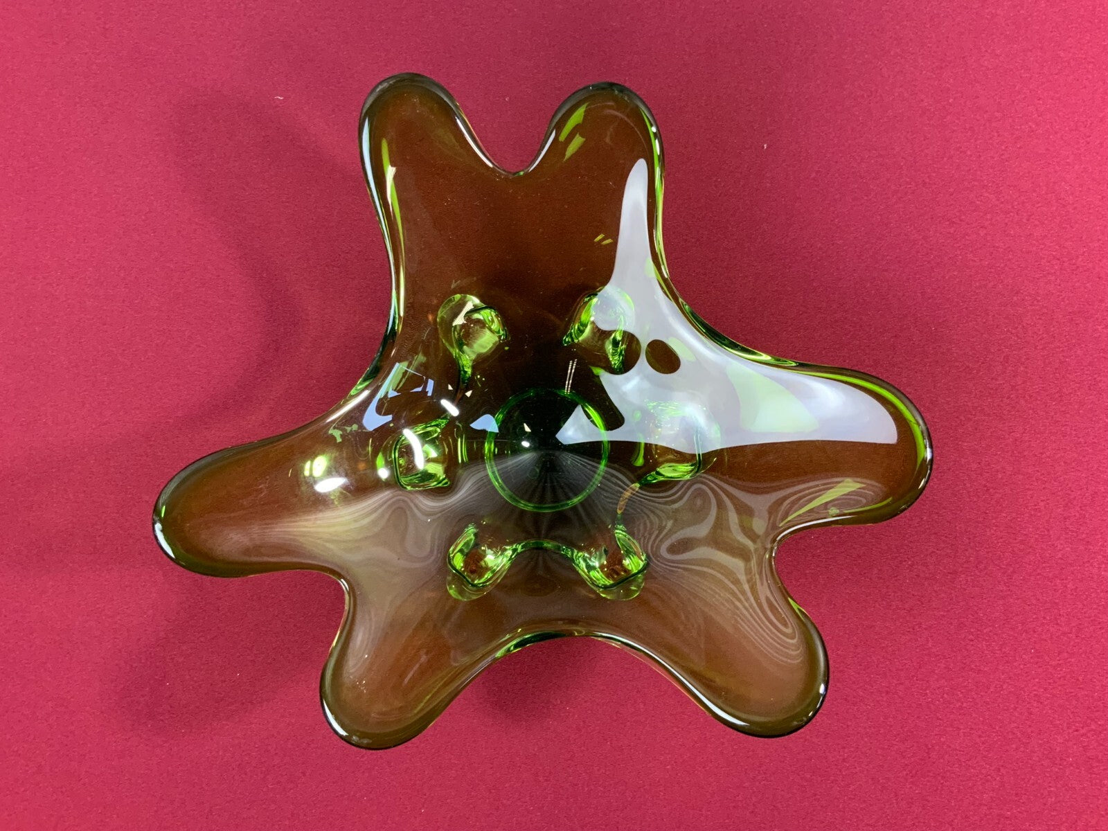 Grosse Schale aus Glas Handarbeit Künstlerglas 2,2kg 35cm Durchmesser