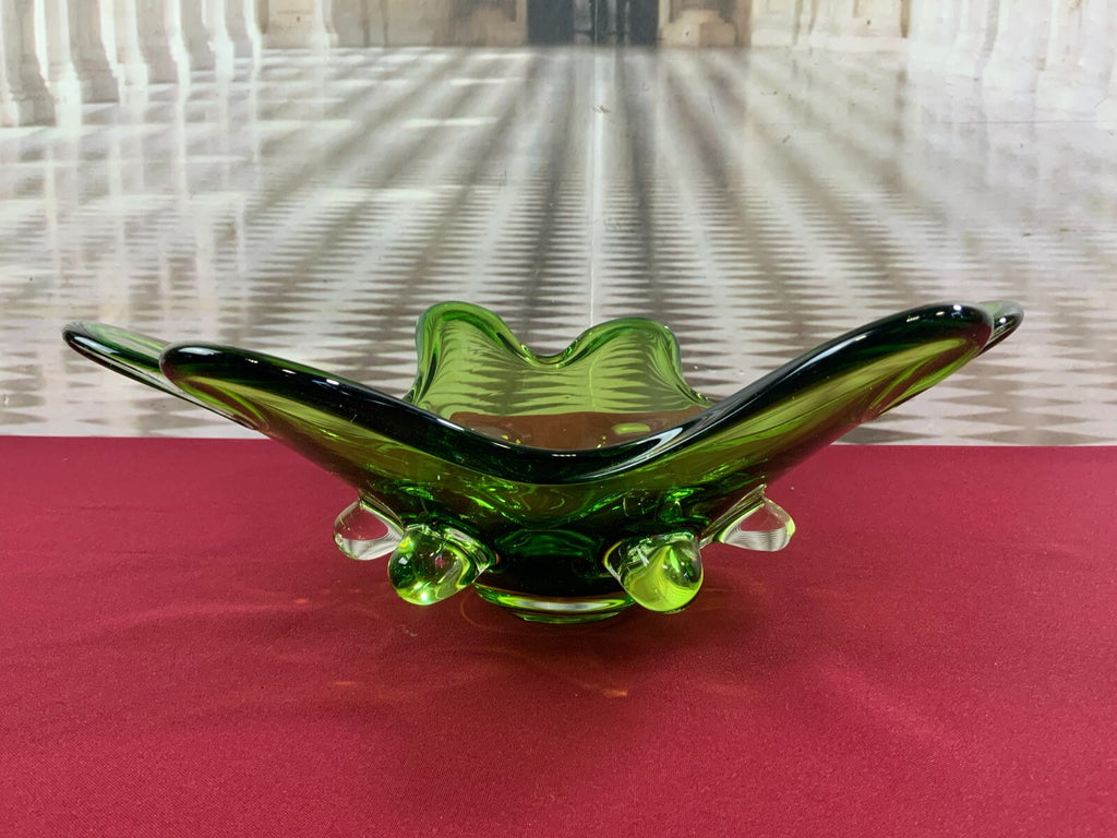 Grosse Schale aus Glas Handarbeit Künstlerglas 2,2kg 35cm Durchmesser