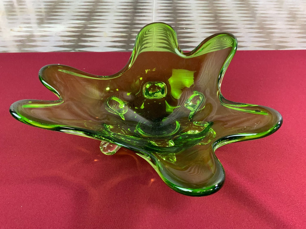 Grosse Schale aus Glas Handarbeit Künstlerglas 2,2kg 35cm Durchmesser