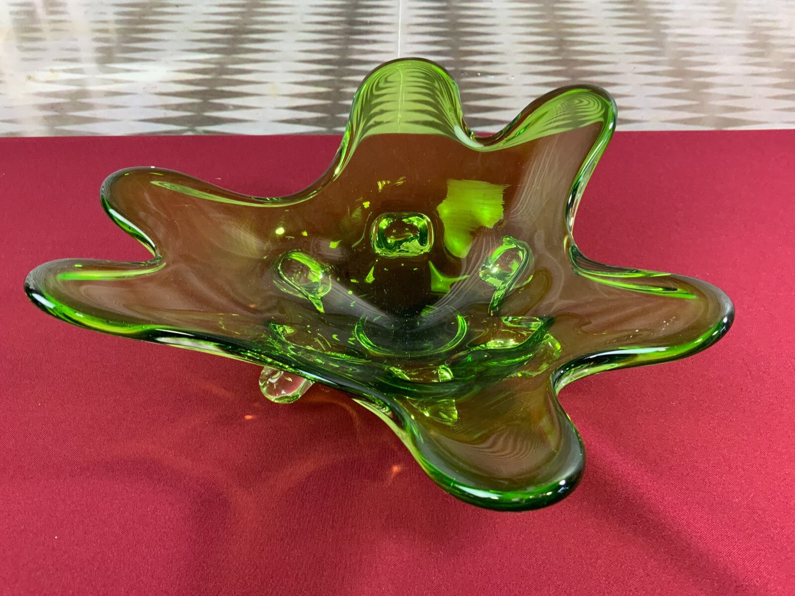 Grosse Schale aus Glas Handarbeit Künstlerglas 2,2kg 35cm Durchmesser