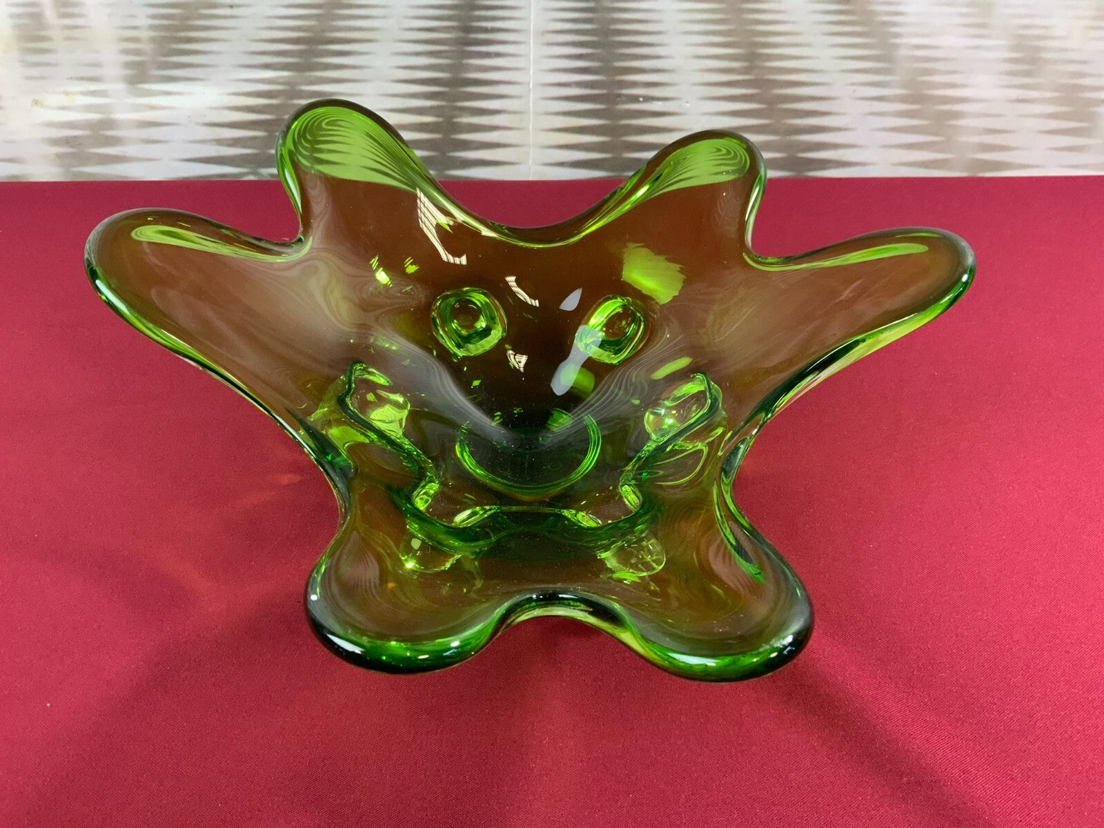 Grosse Schale aus Glas Handarbeit Künstlerglas 2,2kg 35cm Durchmesser