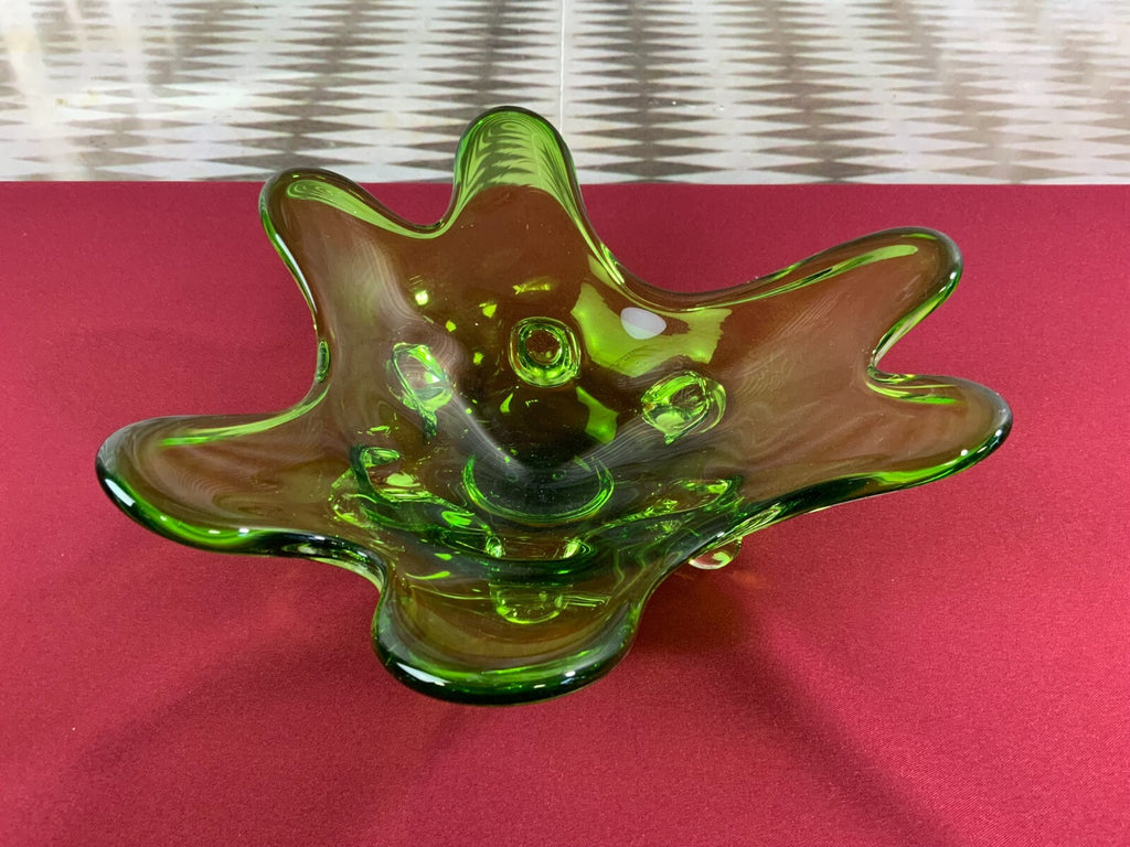 Grosse Schale aus Glas Handarbeit Künstlerglas 2,2kg 35cm Durchmesser