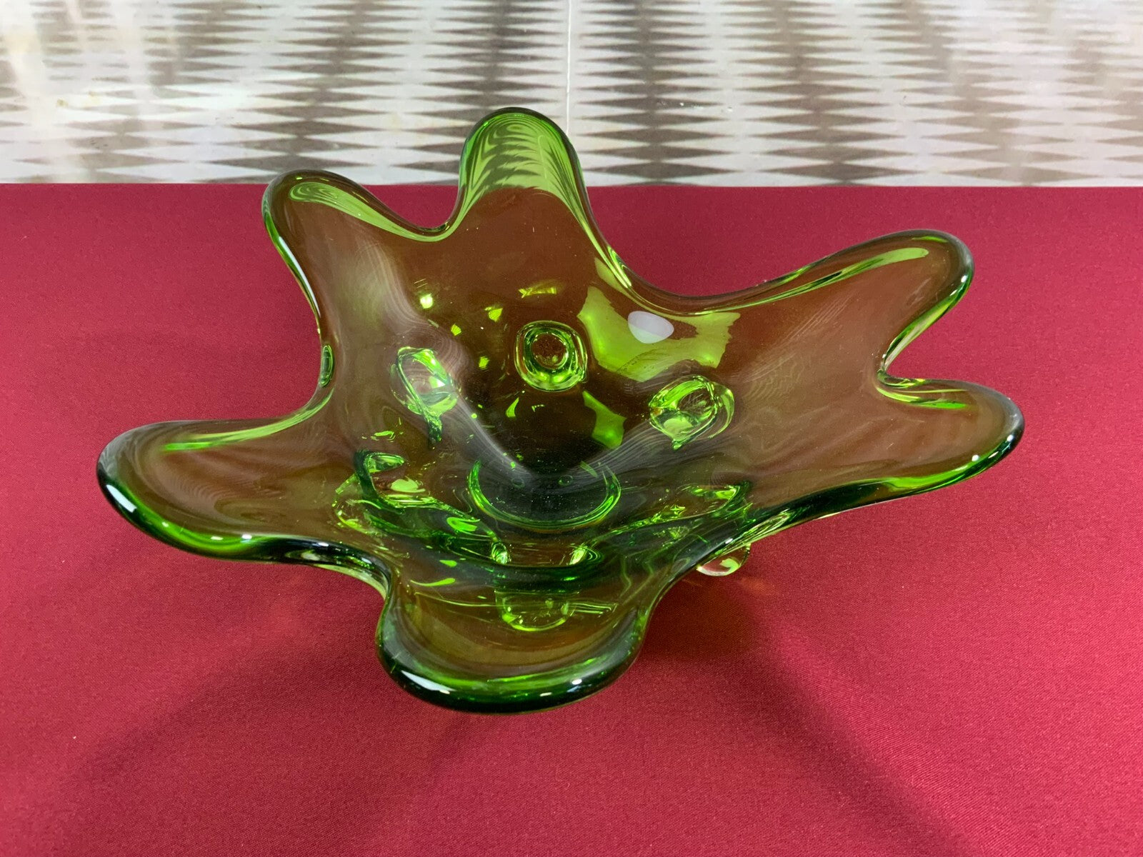 Grosse Schale aus Glas Handarbeit Künstlerglas 2,2kg 35cm Durchmesser