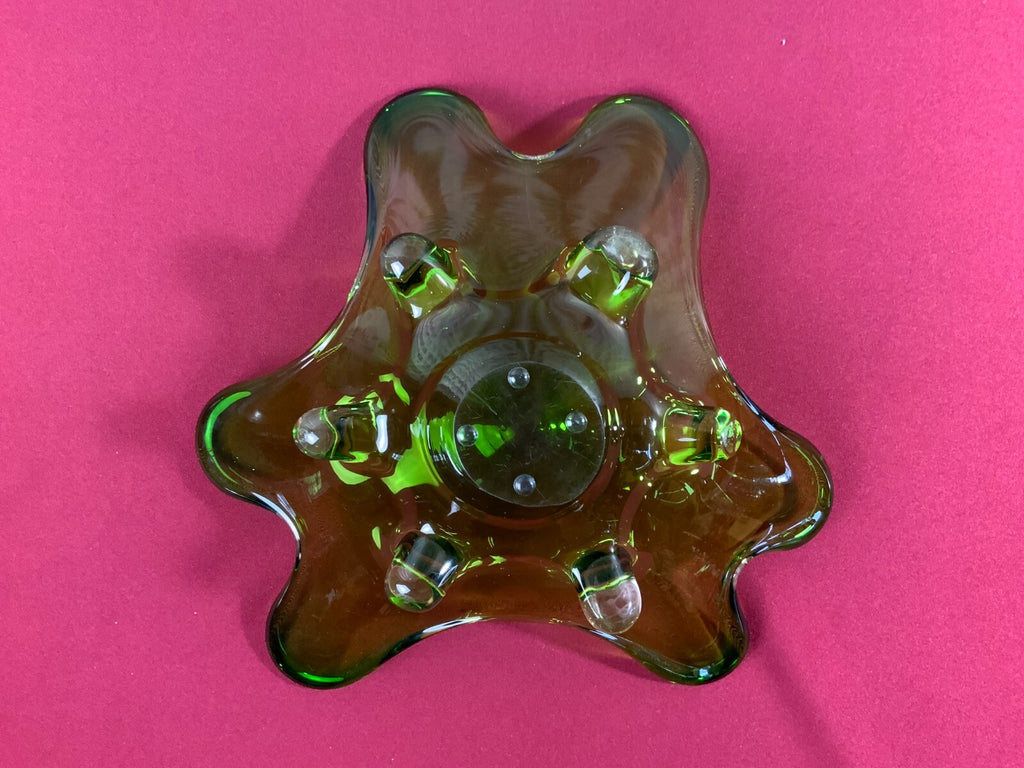 Grosse Schale aus Glas Handarbeit Künstlerglas 2,2kg 35cm Durchmesser