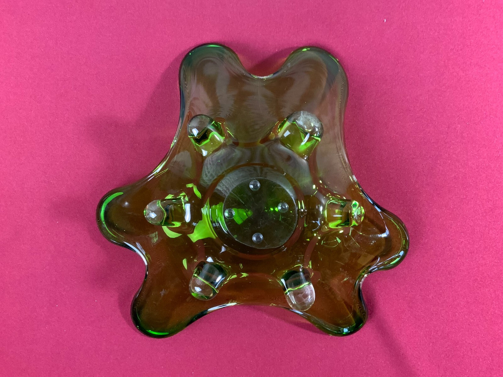 Grosse Schale aus Glas Handarbeit Künstlerglas 2,2kg 35cm Durchmesser