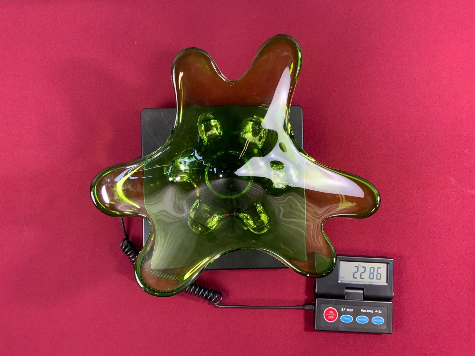 Grosse Schale aus Glas Handarbeit Künstlerglas 2,2kg 35cm Durchmesser