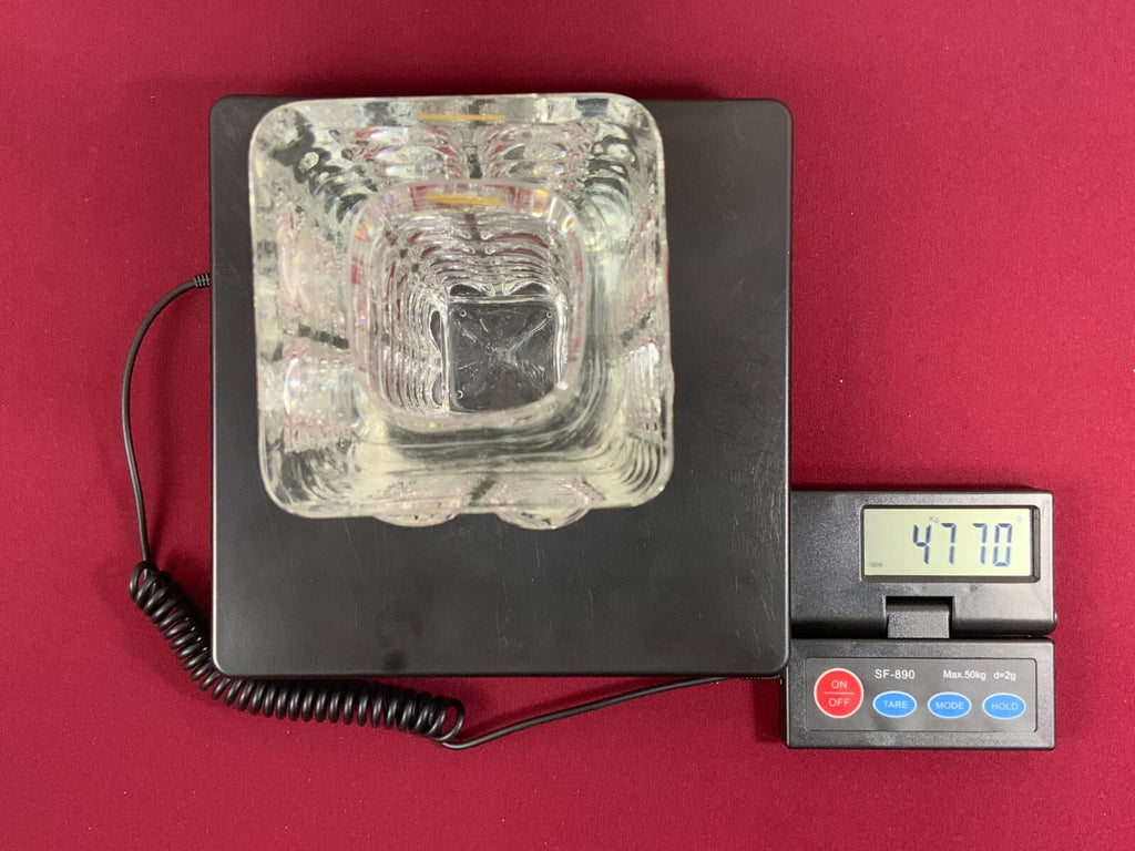 Massive Vase aus Glas Ichendorf Blockvase 4,7kg 29cm hoch Noppen Op Art