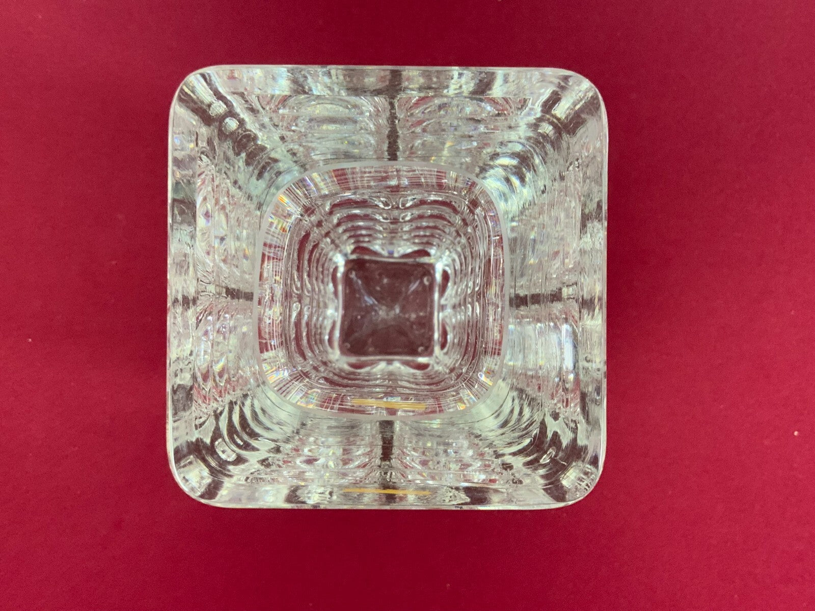 Massive Vase aus Glas Ichendorf Blockvase 4,7kg 29cm hoch Noppen Op Art