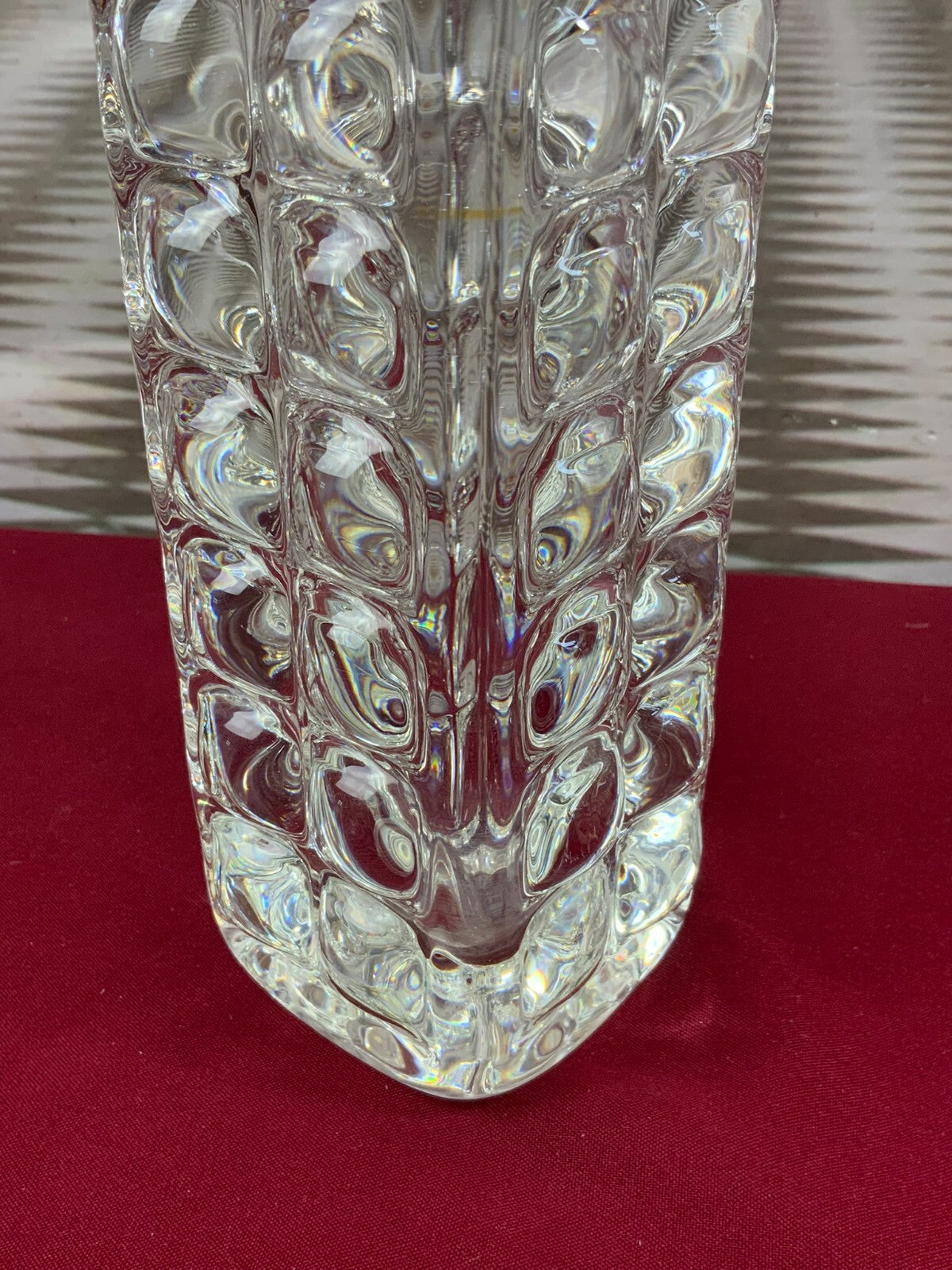Massive Vase aus Glas Ichendorf Blockvase 4,7kg 29cm hoch Noppen Op Art