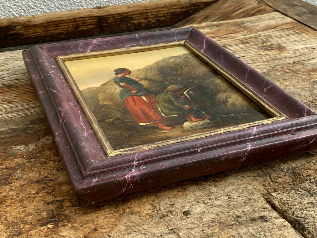 Ölgemälde Frau mit Mädchen Thomas Kent Pelham Attr. Gemälde Öl auf Leinwand