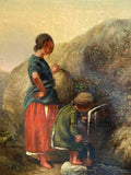 ÖLGEMÄLDE FRAU MIT MÄDCHEN THOMAS KENT PELHAM ATTR. GEMÄLDE ÖL AUF LEINWAND
