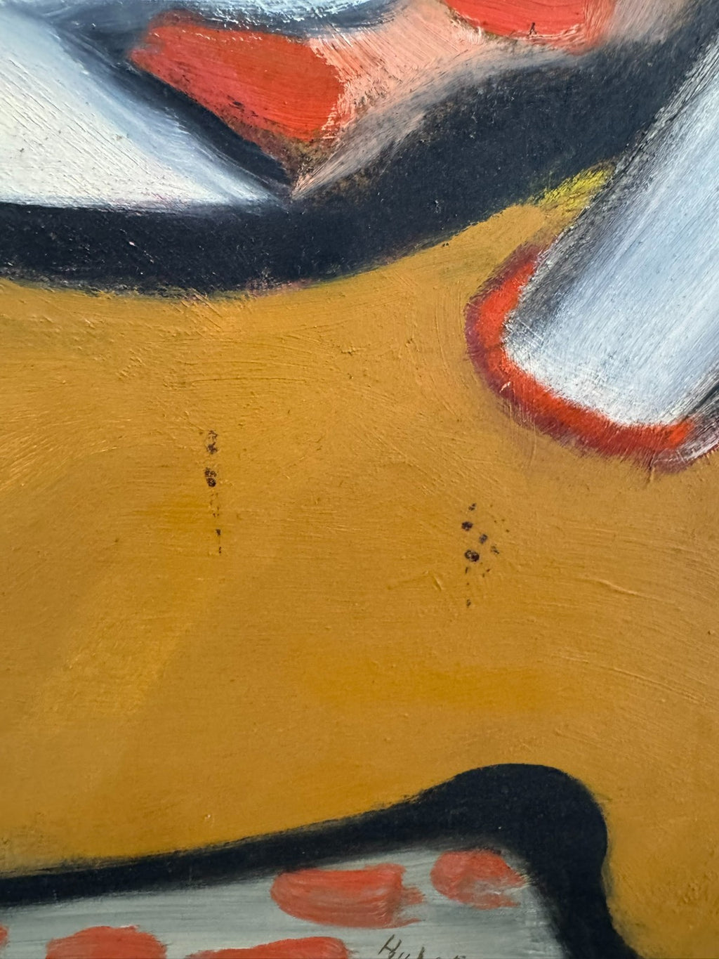 Modernes Ölgemälde von 1980 Akt Erotik Portrait signiert Huber 70x102cm