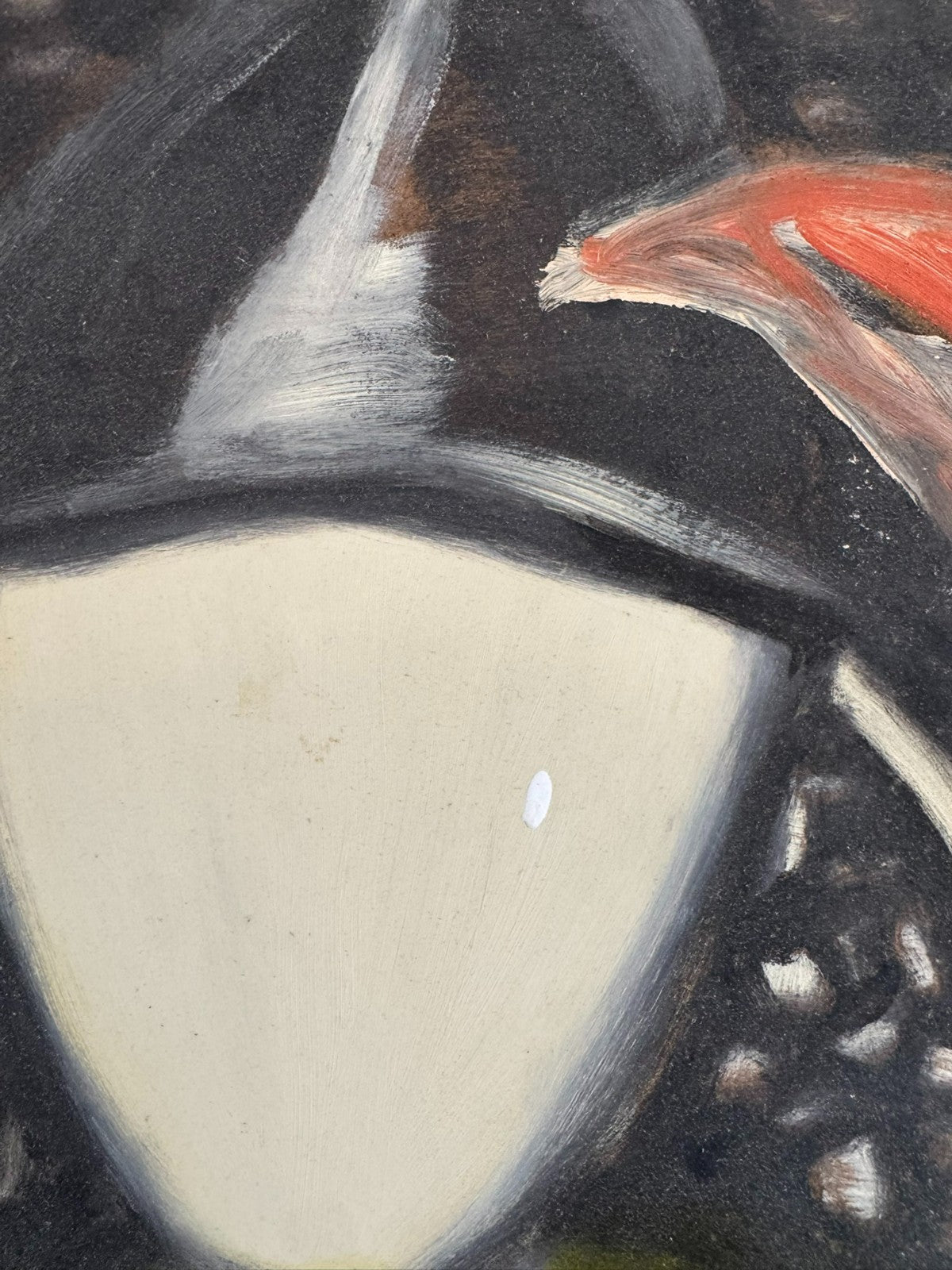 Modernes Ölgemälde von 1980 Akt Erotik Portrait signiert Huber 70x102cm