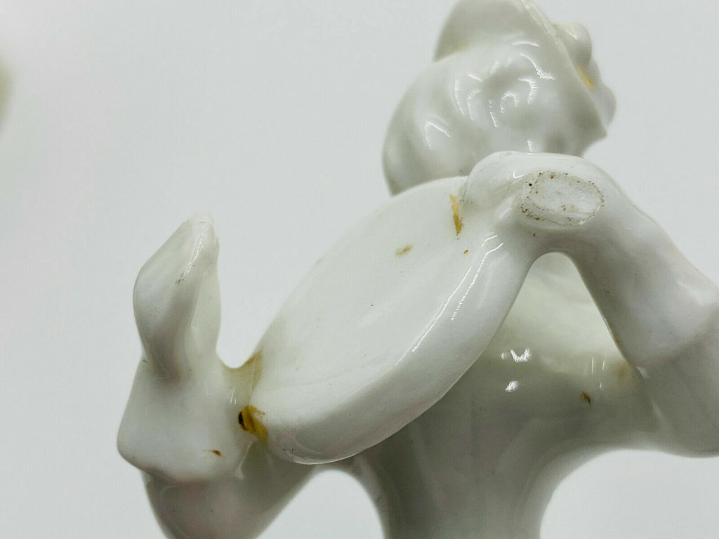 Paar antike Porzellan Figuren um 1800 Frau mit Tamburine und Tanzender Mann