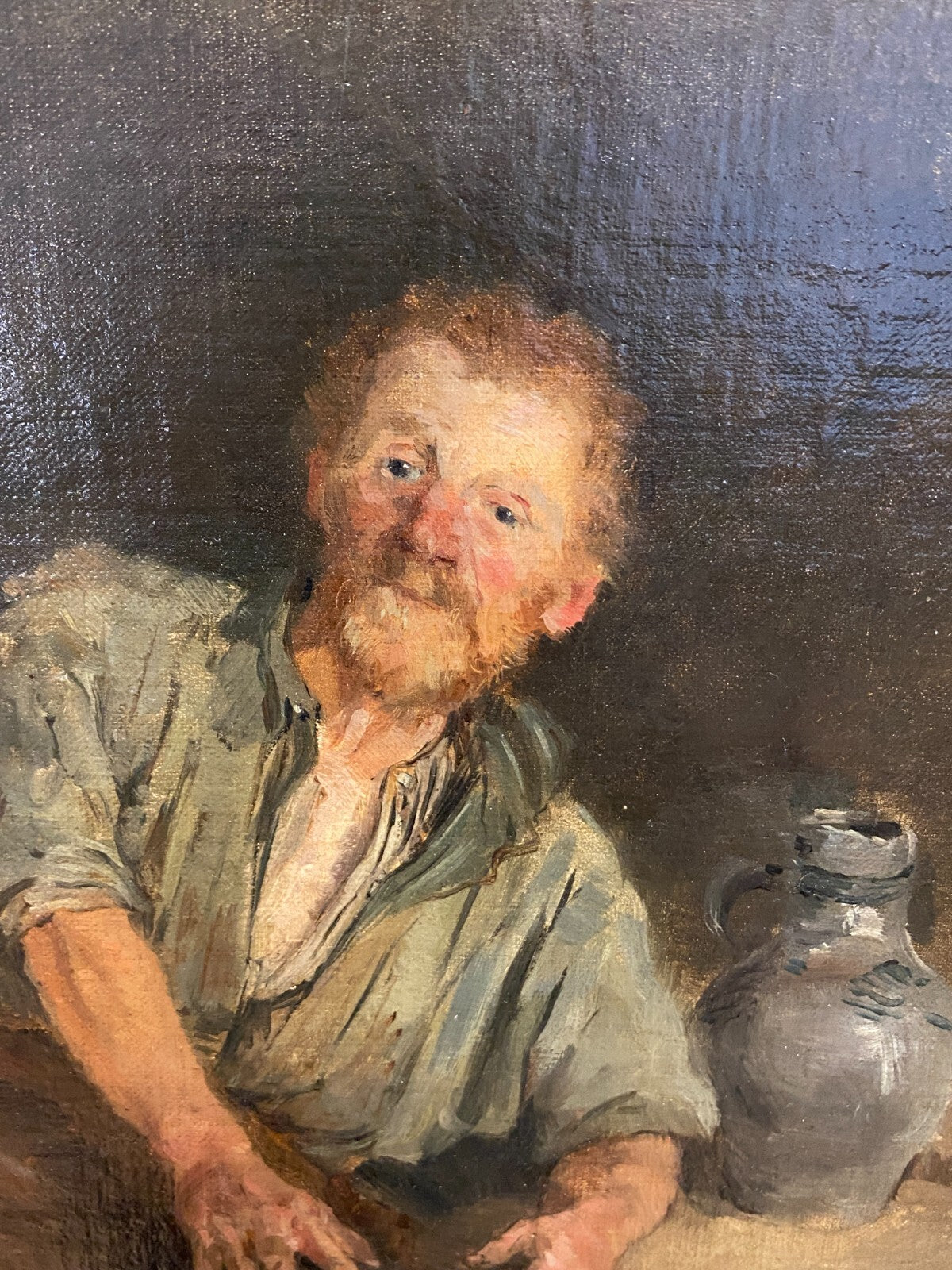 Ölgemälde Zechender Bauer Mann Portrait von Ernst Zimmermann (1852-1901) Gemälde