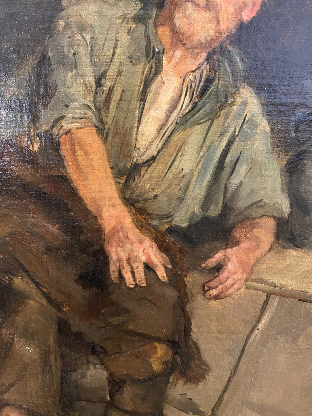 Ölgemälde Zechender Bauer Mann Portrait von Ernst Zimmermann (1852-1901) Gemälde