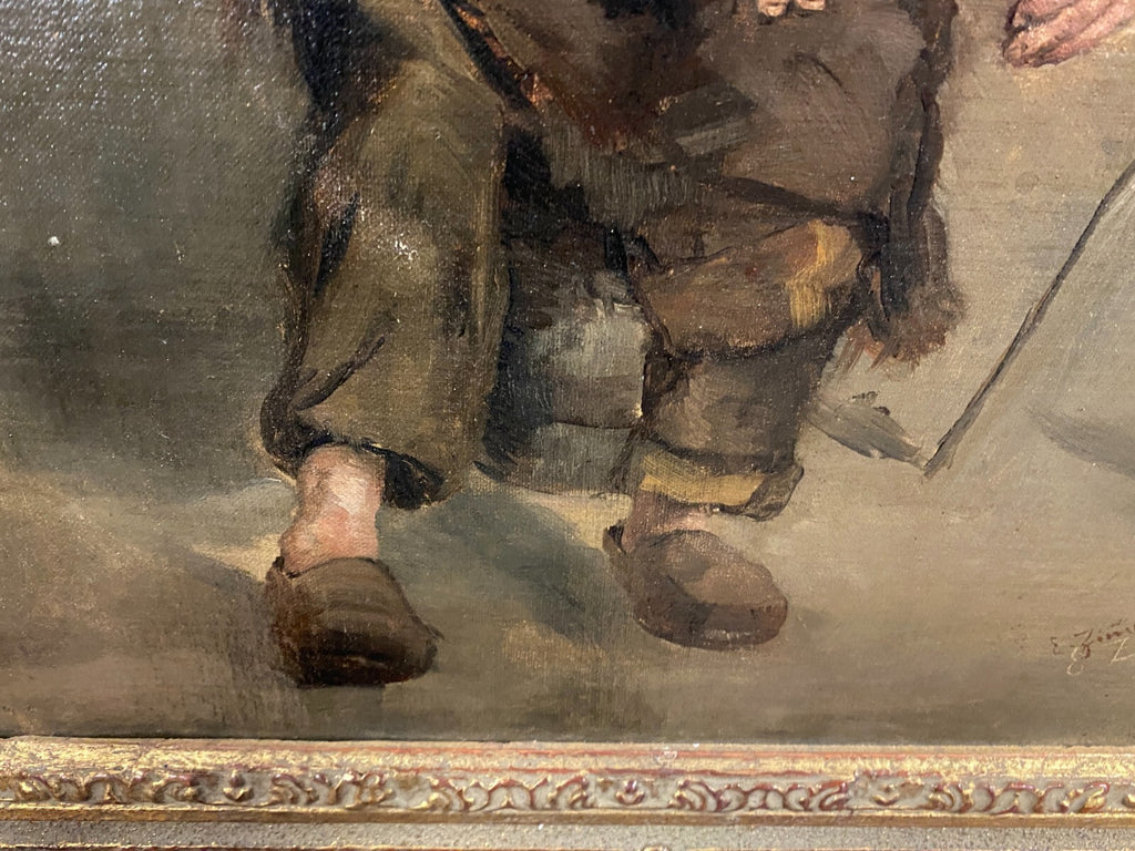 Ölgemälde Zechender Bauer Mann Portrait von Ernst Zimmermann (1852-1901) Gemälde