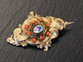 ANTIKE BROSCHE 19 TES JHDT 12K GOLD MIT KARNEOL / KORALLE