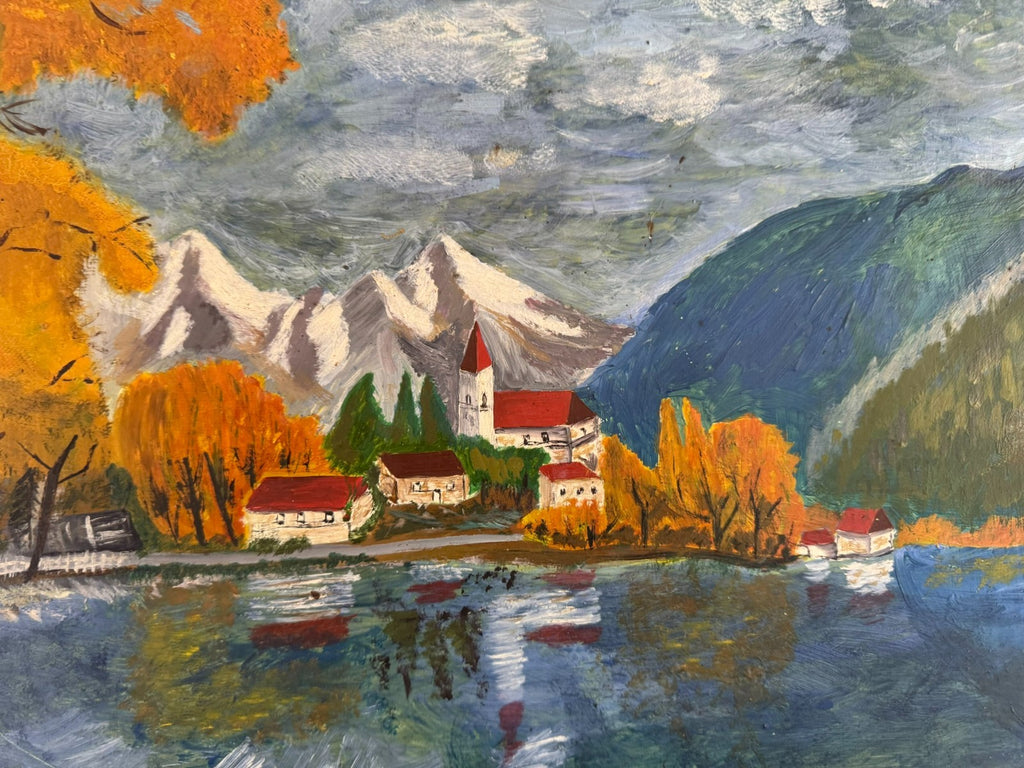 Ölgemälde See Landschaft signiert E. Jünemann