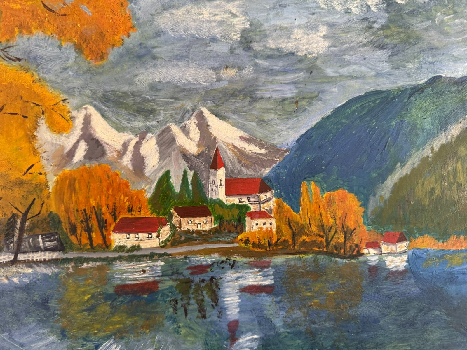 Ölgemälde See Landschaft signiert E. Jünemann