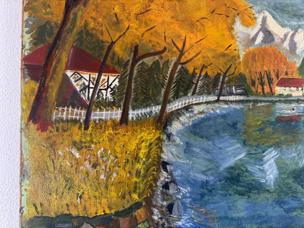 Ölgemälde See Landschaft signiert E. Jünemann