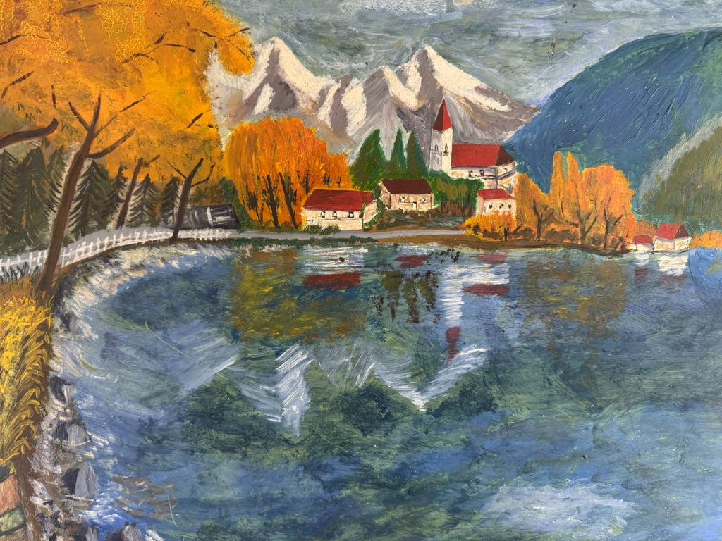 Ölgemälde See Landschaft signiert E. Jünemann
