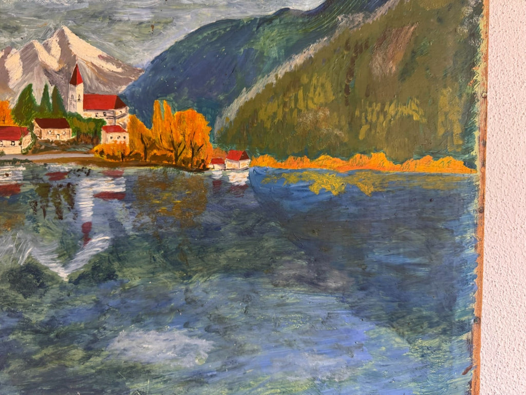 Ölgemälde See Landschaft signiert E. Jünemann