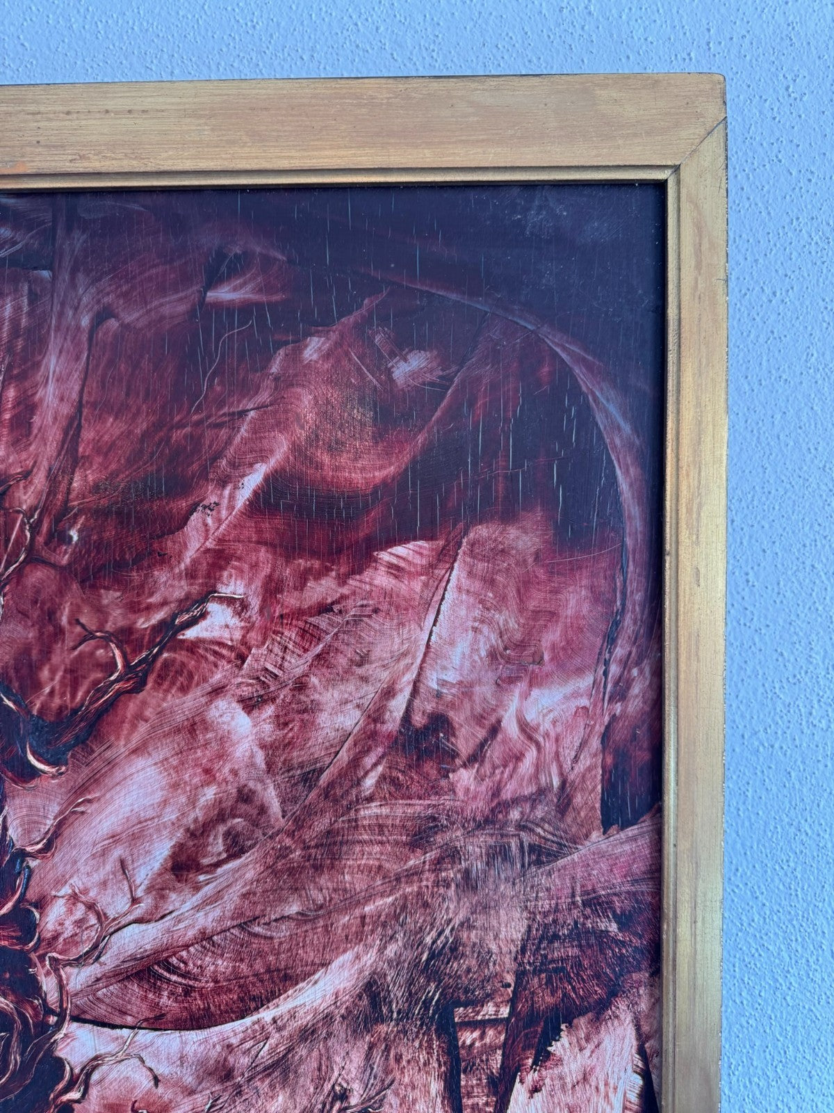 Modernes Ölgemälde Nicht signiert Bäume im Inferno