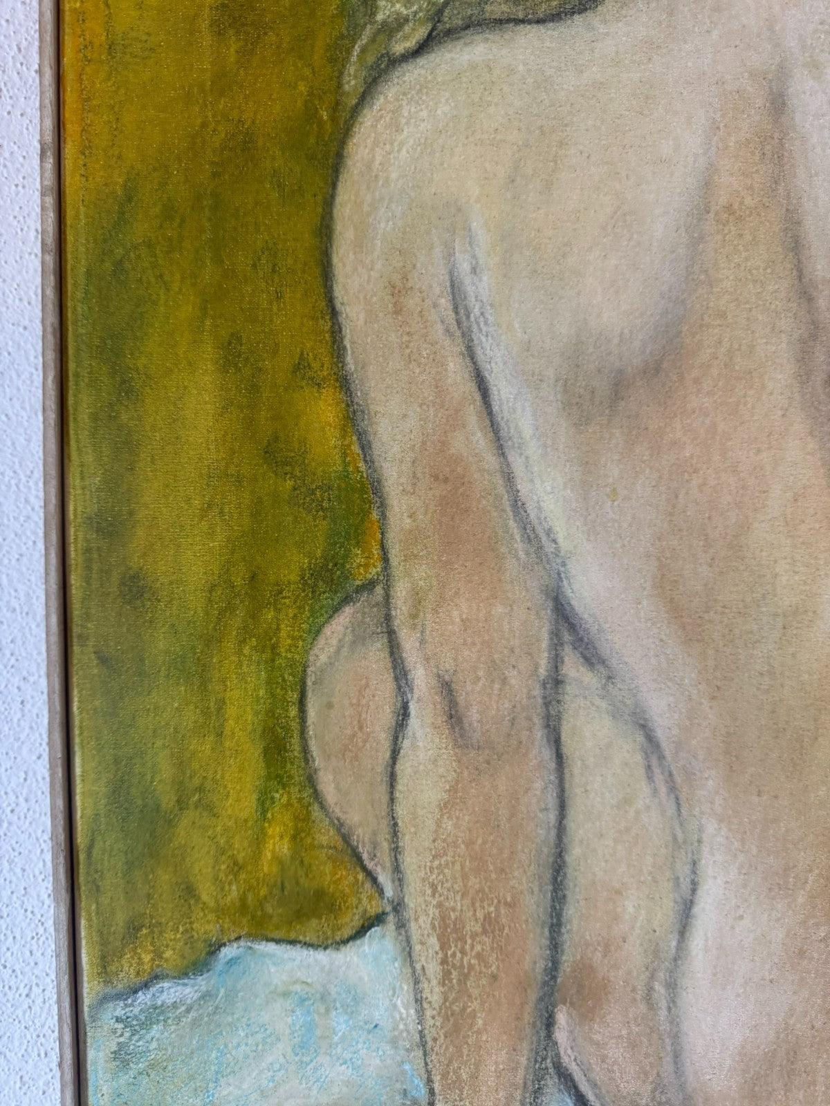 Modernes Ölgemälde Akt Erotik Rücken Ansicht einer Frau signiert Tessmann