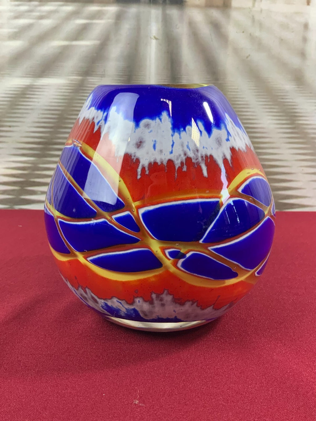 Grosse Vase Kugelvase aus Glas Handarbeit Künstlerglas 3,4kg 15cm hoch
