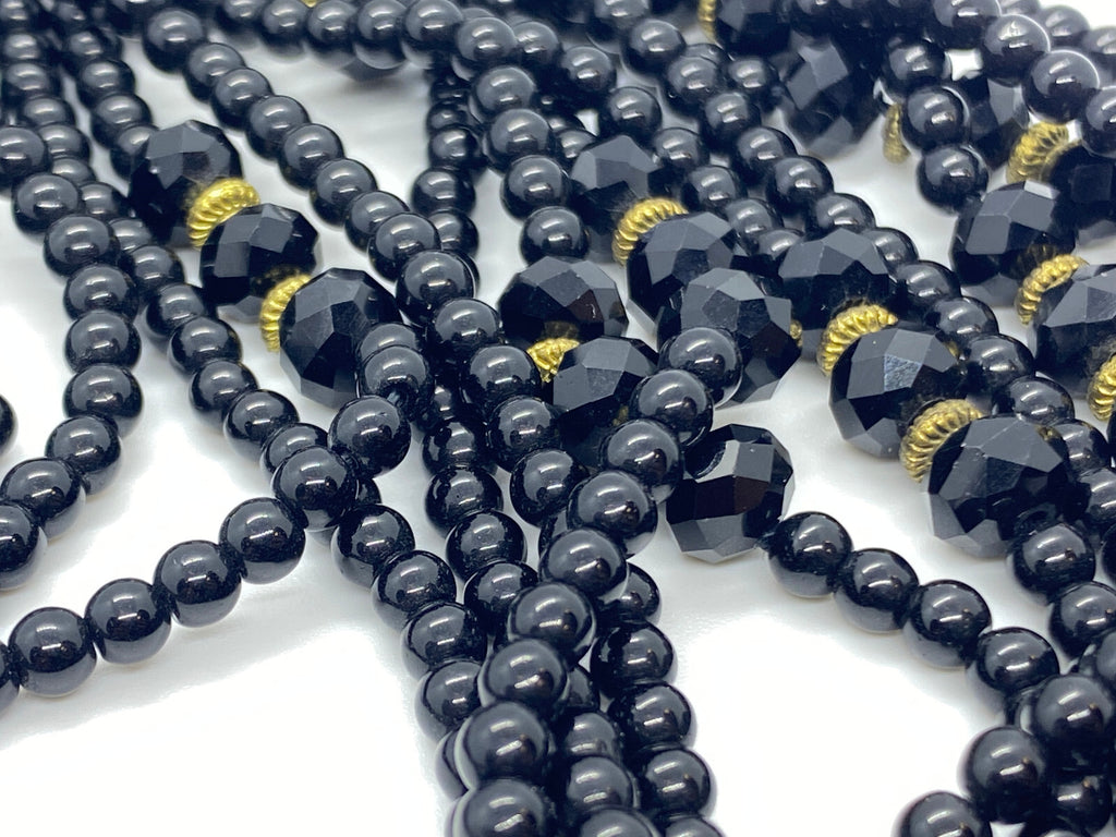 Modeschmuck Halskette Kette Mehrschichtig schwarz