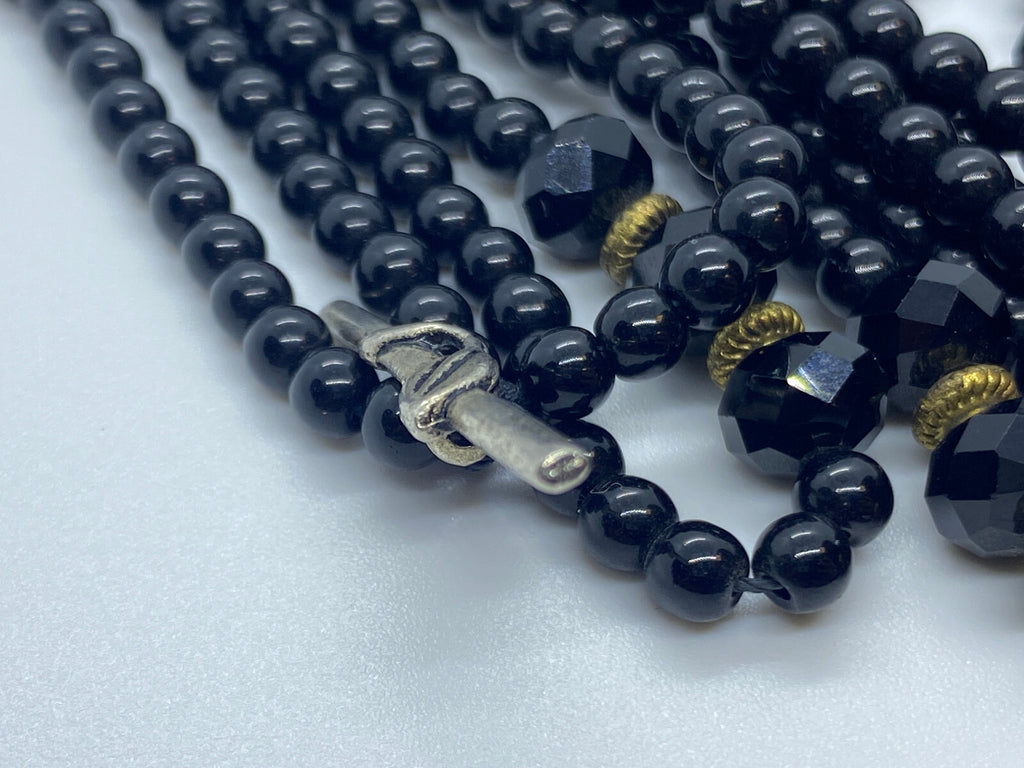 Modeschmuck Halskette Kette Mehrschichtig schwarz