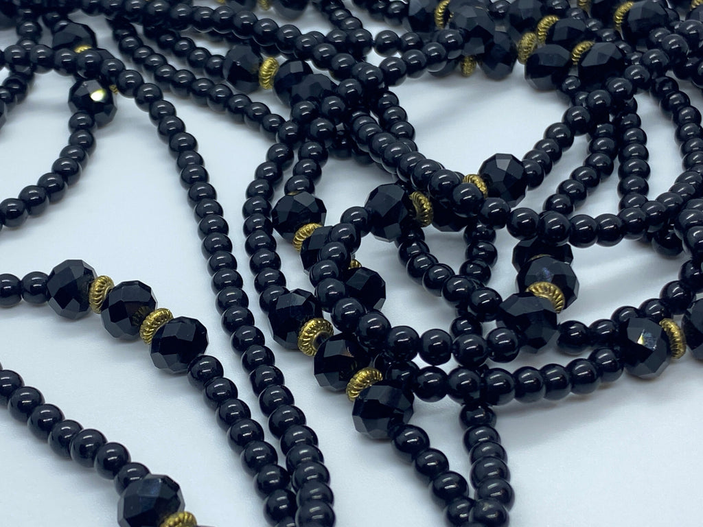 Modeschmuck Halskette Kette Mehrschichtig schwarz