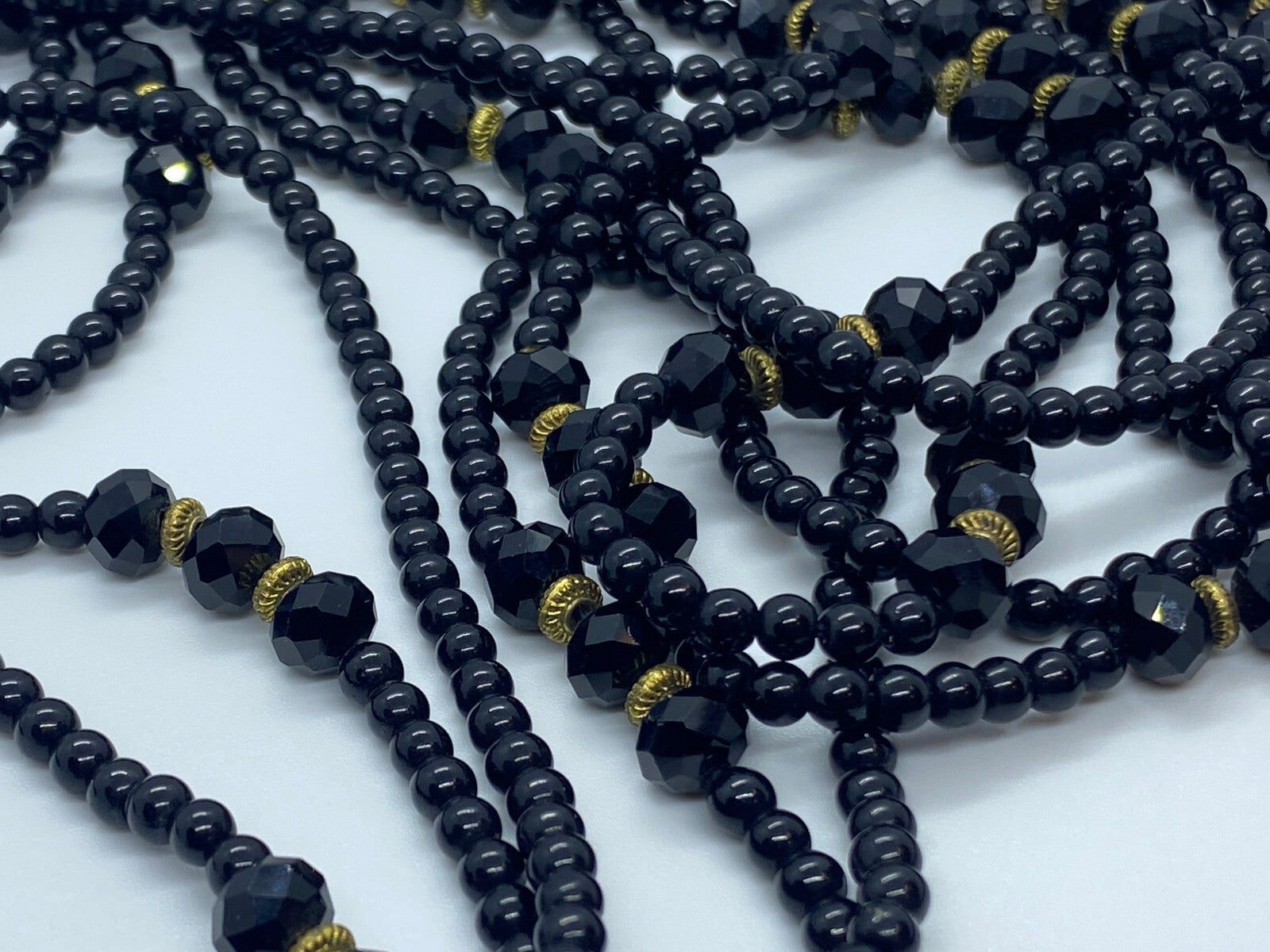 Modeschmuck Halskette Kette Mehrschichtig schwarz