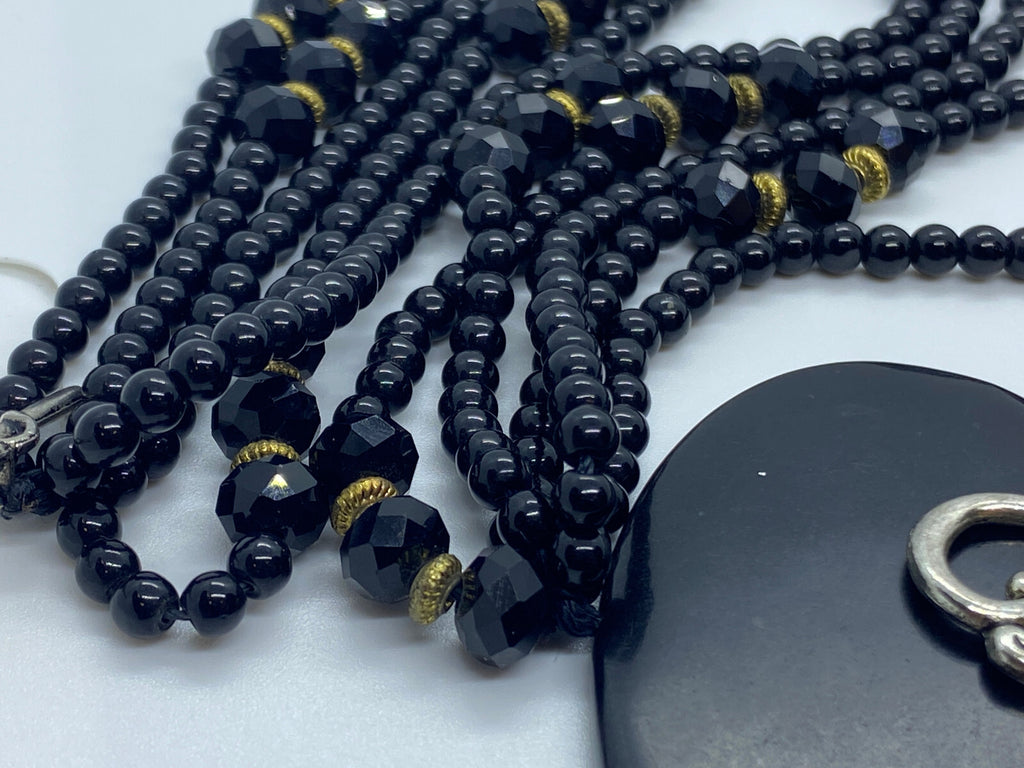 Modeschmuck Halskette Kette Mehrschichtig schwarz