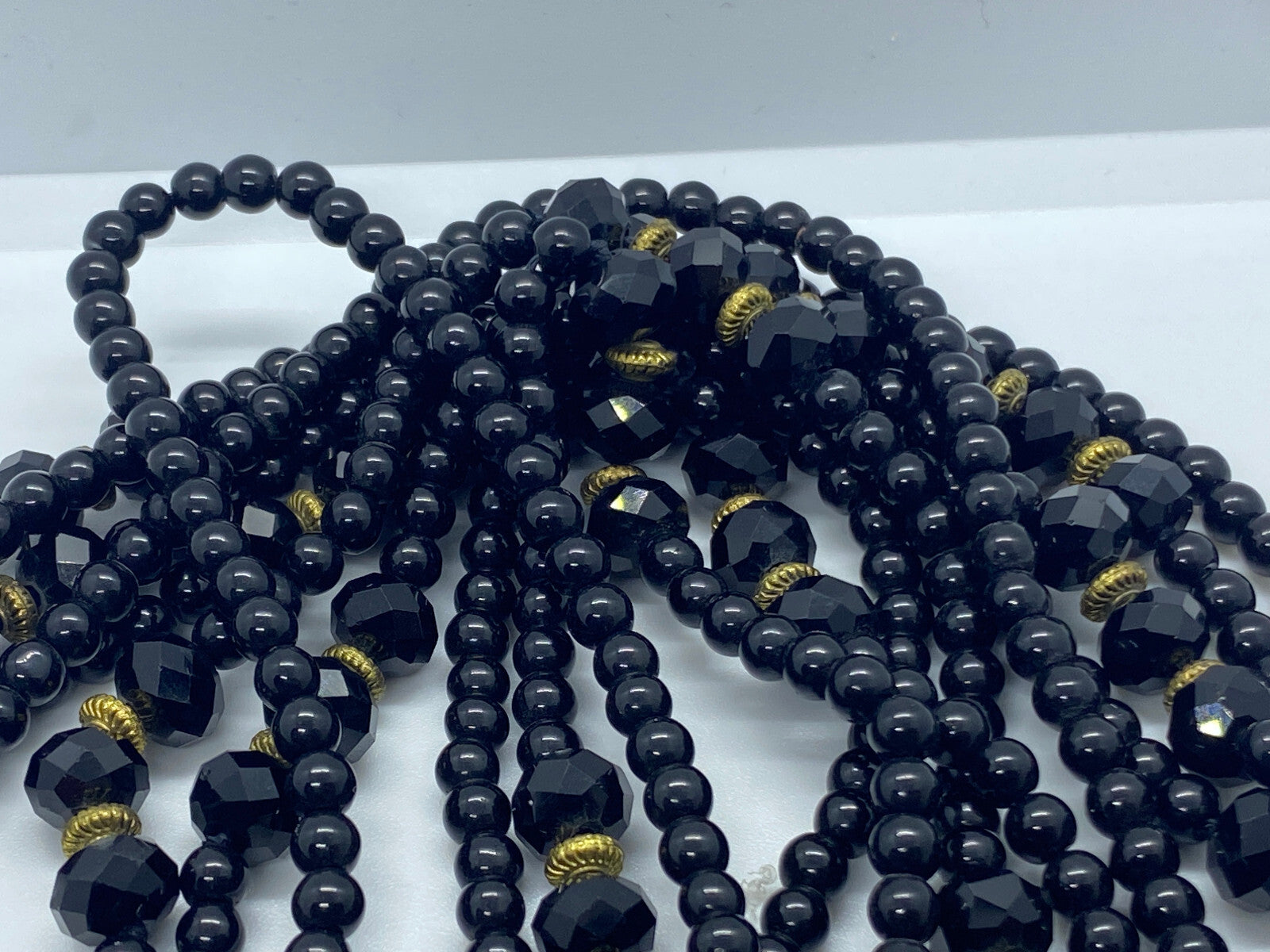 Modeschmuck Halskette Kette Mehrschichtig schwarz