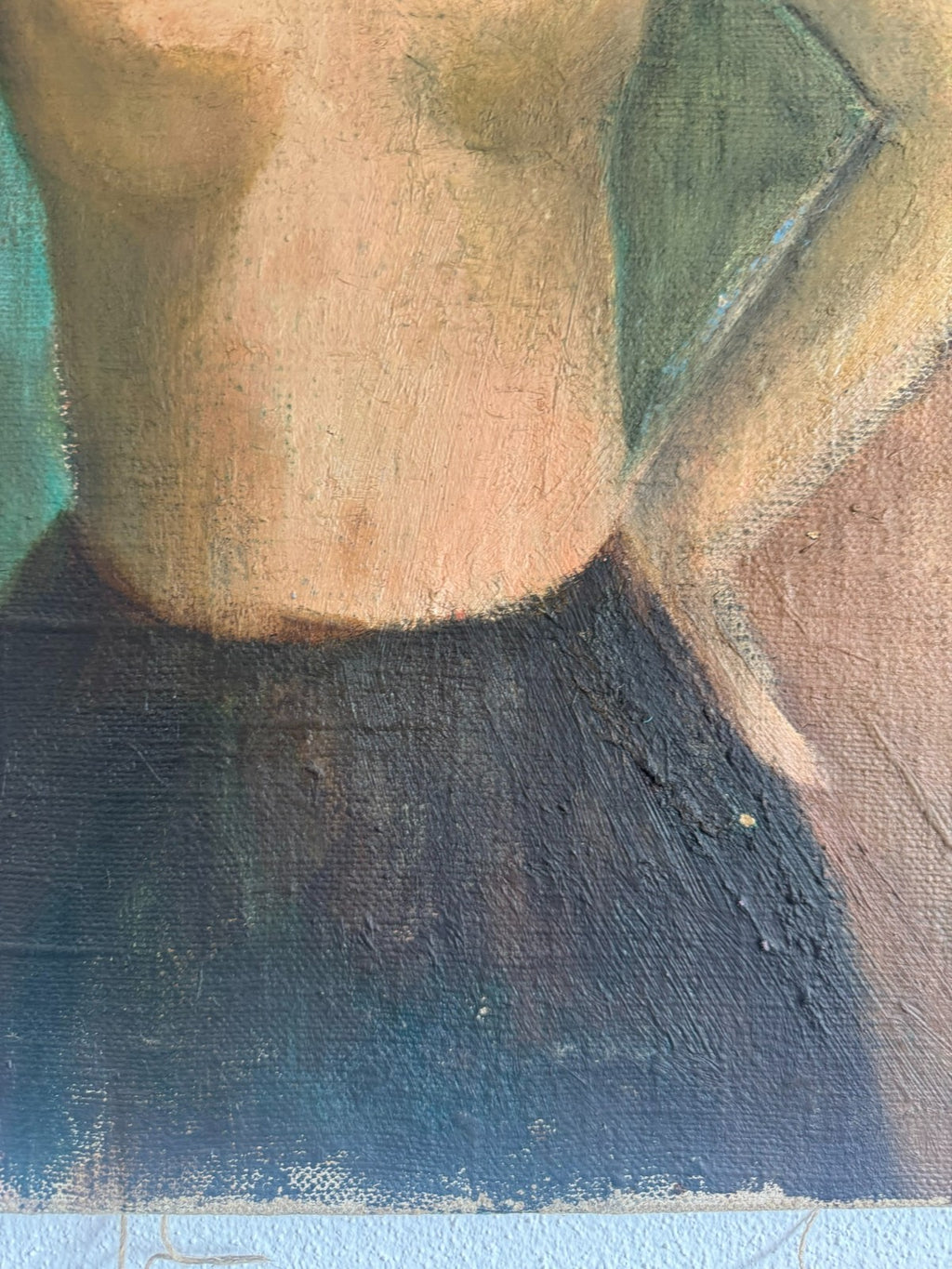 Vintage Ölgemälde Akt Erotik Portrait einer Frau in Art Deco Stil Nicht signiert