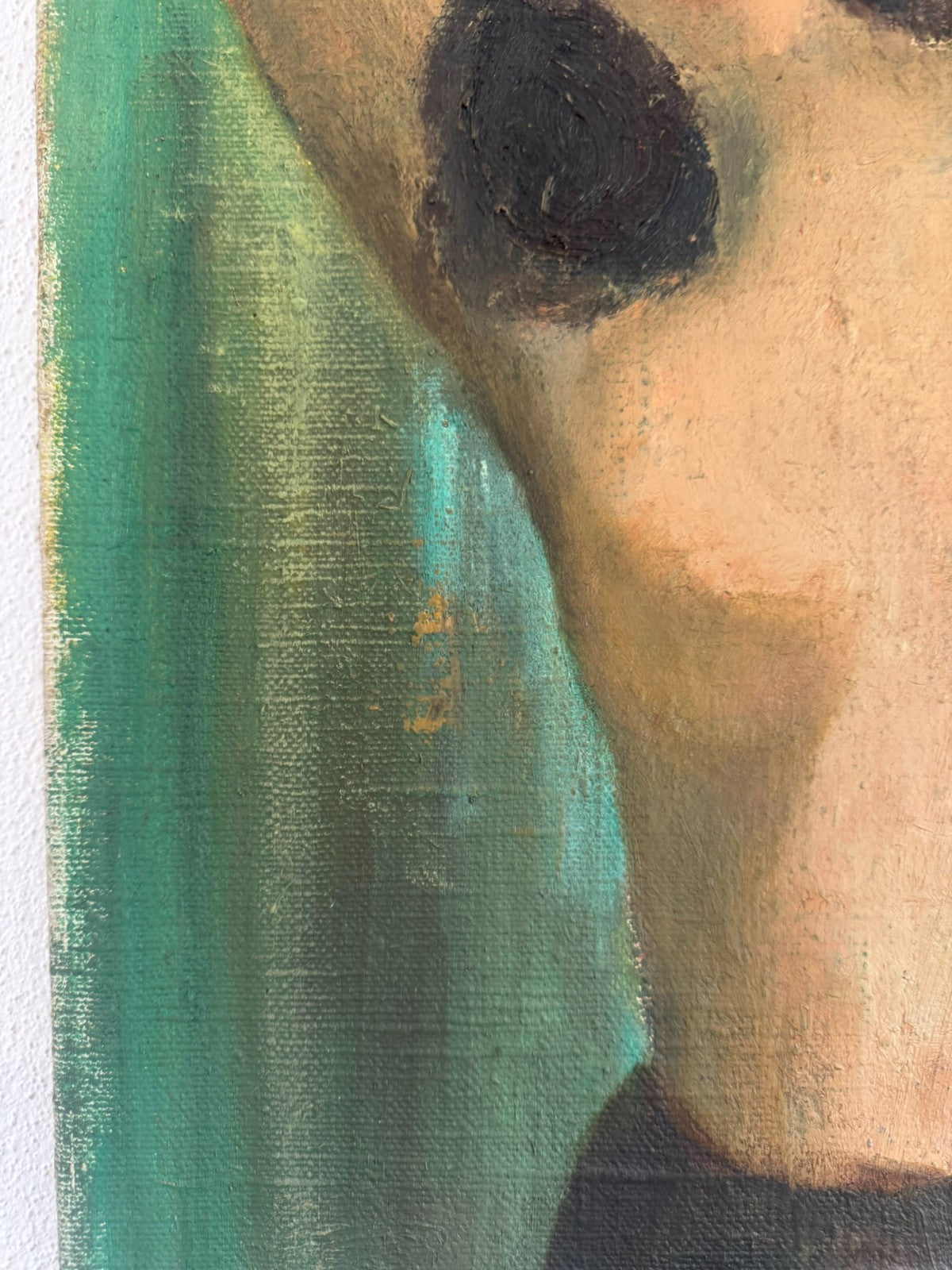 Vintage Ölgemälde Akt Erotik Portrait einer Frau in Art Deco Stil Nicht signiert