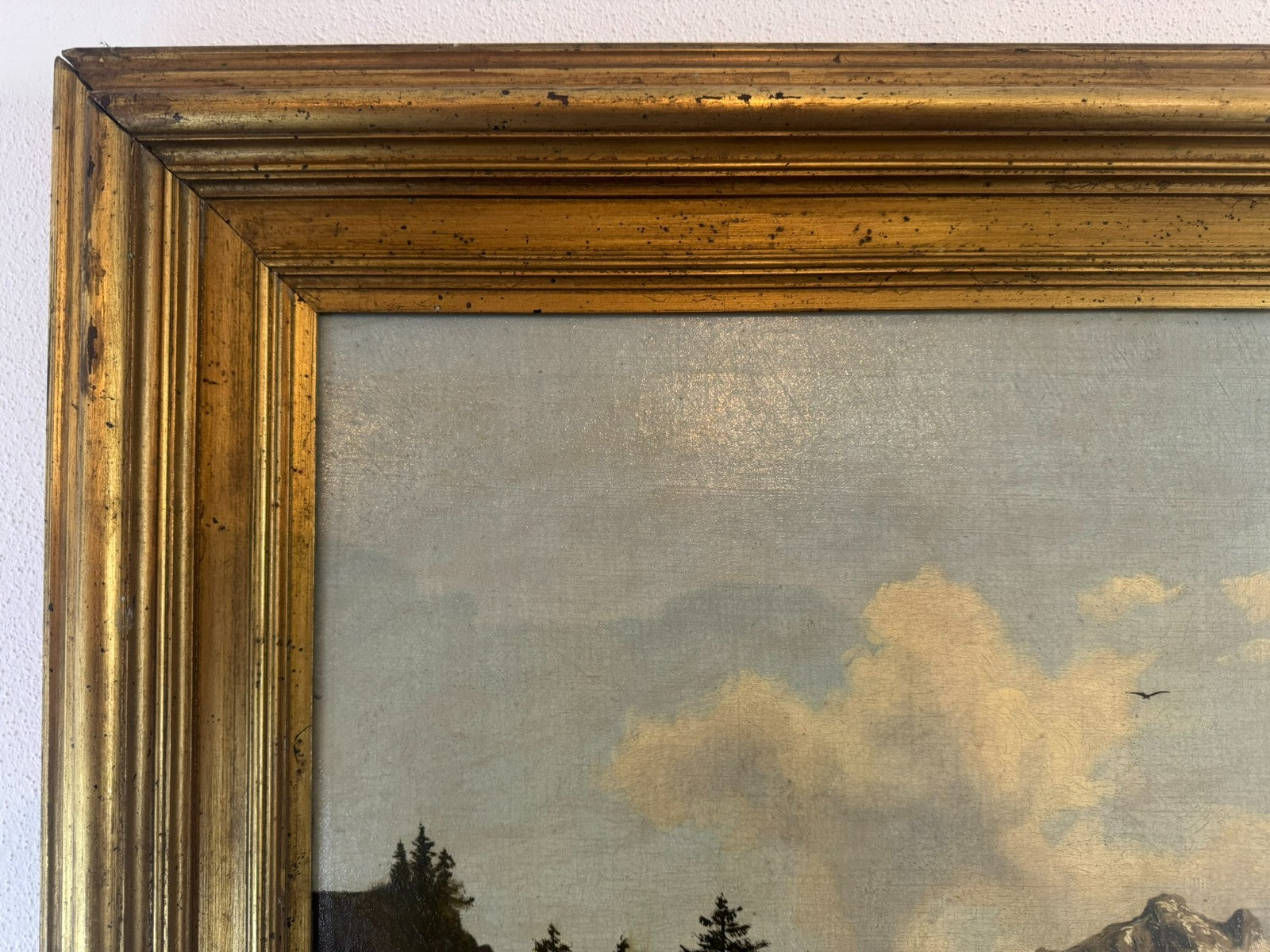Antikes Ölgemälde Landschaft auf der Hochalm Carl Hasch (1834-1897) 115x88cm